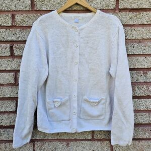 Christopher & Banks - Women's Cream Button-Up Sweater